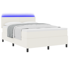 Boxspringbed met Matras en LED Crème 160x200 cm Corduroy Stof
