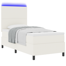 Boxspringbed met Matras & LED Crème 100x200 cm Corduroy Stof
