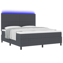 Boxspringbed met Matras & LED Donkergrijs Super King Korduroystof