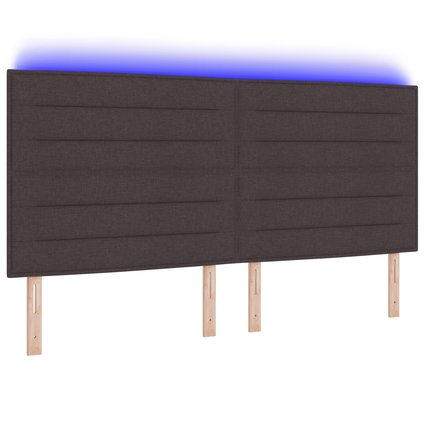 Hoofdbord met strepen 100 cm stof donkerbruin