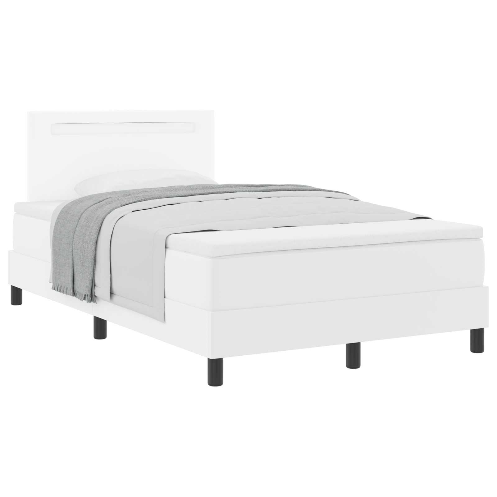 Boxspringbed met matras kunstleer grijs Small Double