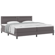 Boxspringbed met matras 200x200 cm grijs kunstleer