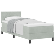 Boxspringbed 80x200 cm lichtgrijs fluweel