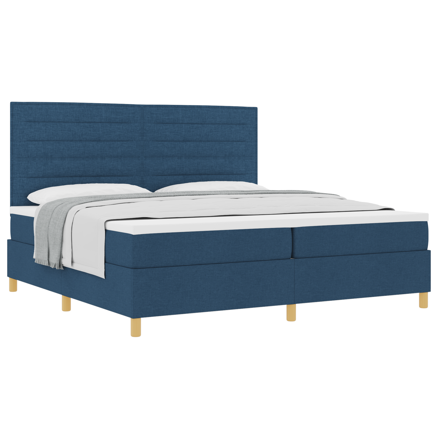 Boxspringbed met matras stof blauw 200x200 cm