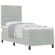 Boxspringbed met matras fluweel lichtgrijs 80x200 cm