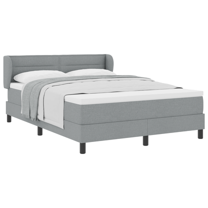 Boxspringbed met matras stof lichtgrijs 140x190 cm