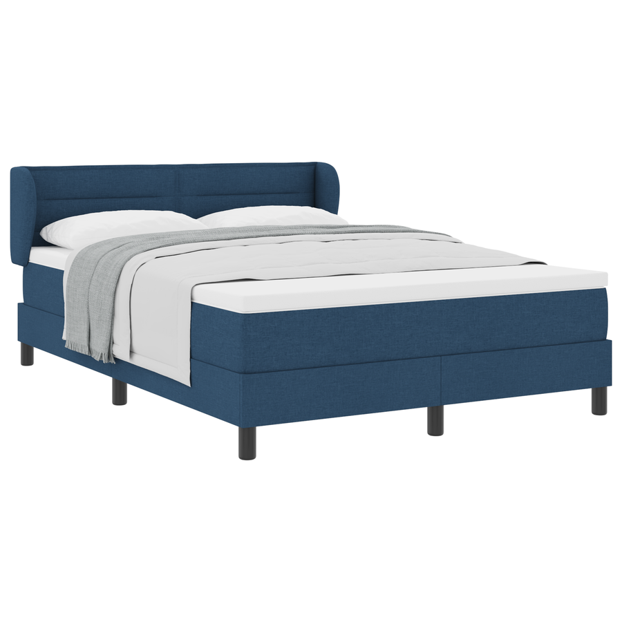 Boxspringbed met matras stof blauw 140x190 cm