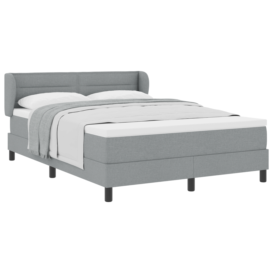 Boxspringbed met matras stof lichtgrijs 140x200 cm