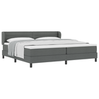 Box spring bed with mattress Dark grey 200 x 200 cm Fabric