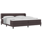 Box Spring Bed with Mattress Dark Brown 200 x 200 cm Fabric