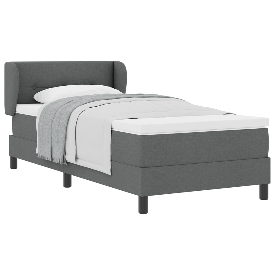 Boxspring Bed met Matras Donkergrijs 80x200 cm Stof