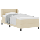 Boxspringbed 100x200 cm crème stof