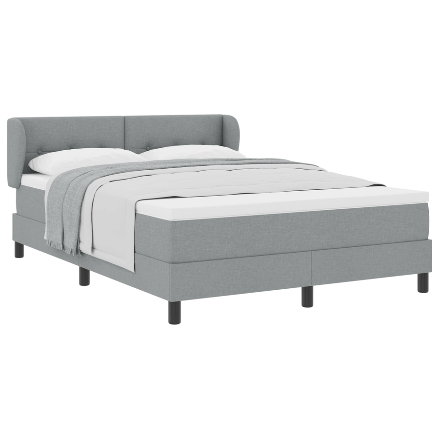 Boxspringbed met matras stof lichtgrijs 140x200 cm