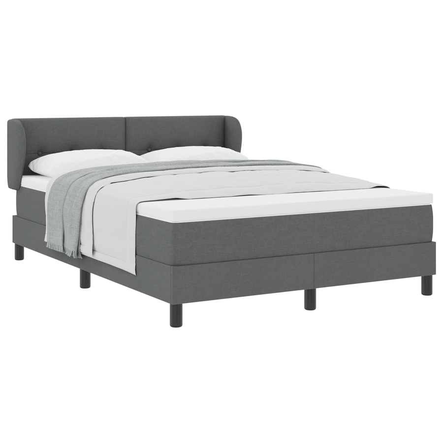 Boxspringbed met matras stof donkergrijs 160x200 cm