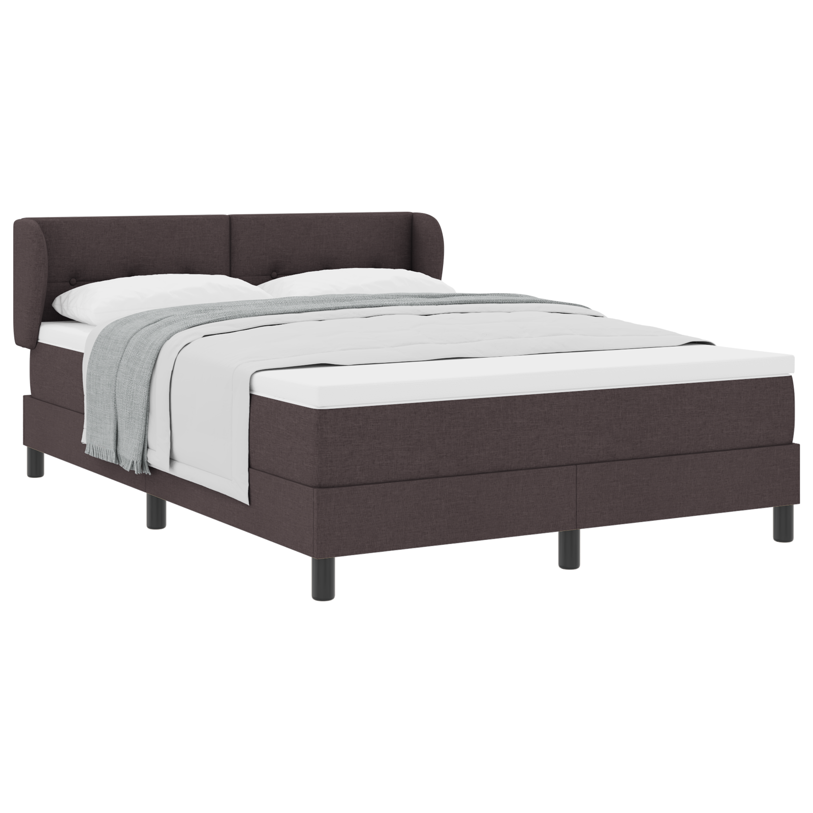 Boxspringbed met matras stof donkerbruin 160x200 cm
