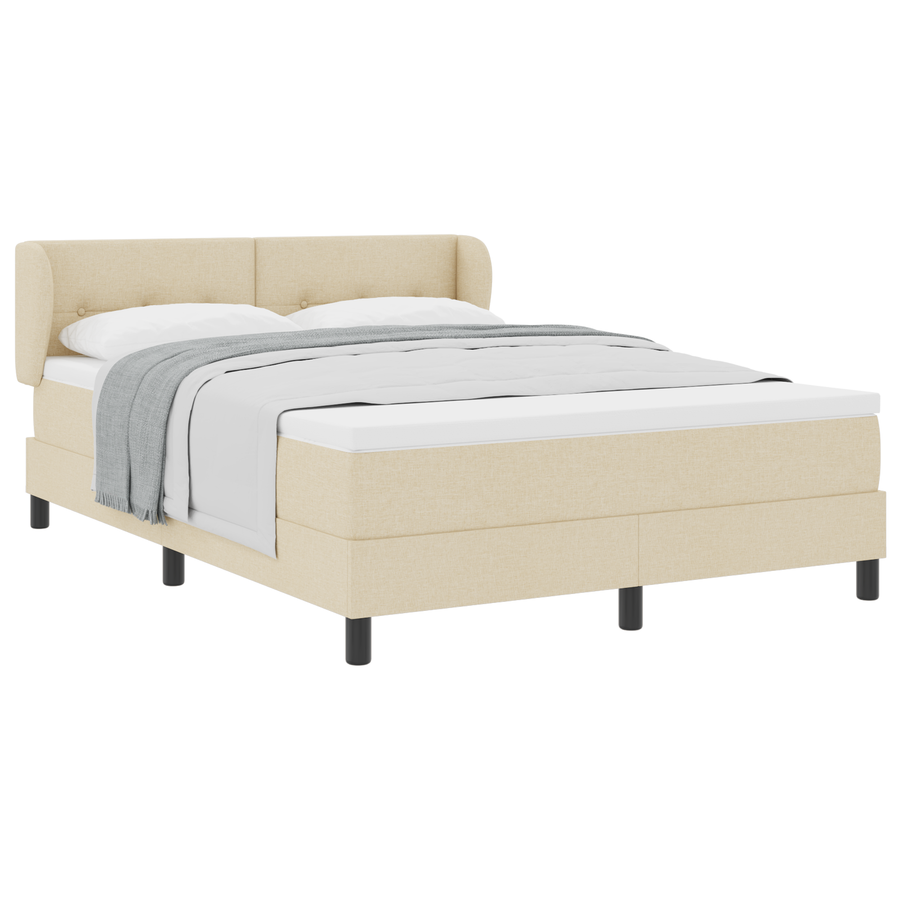 Boxspringbed met matras stof crèmekleurig 160x200 cm