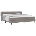Box spring bed with mattress with headboard Taupe 200 x 200 cm Fabric