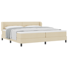 Box spring bed with mattress with headboard Cream 200 x 200 cm Fabric