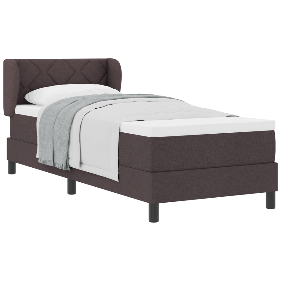 Boxspringbed met matras stof donkerbruin 80x200 cm