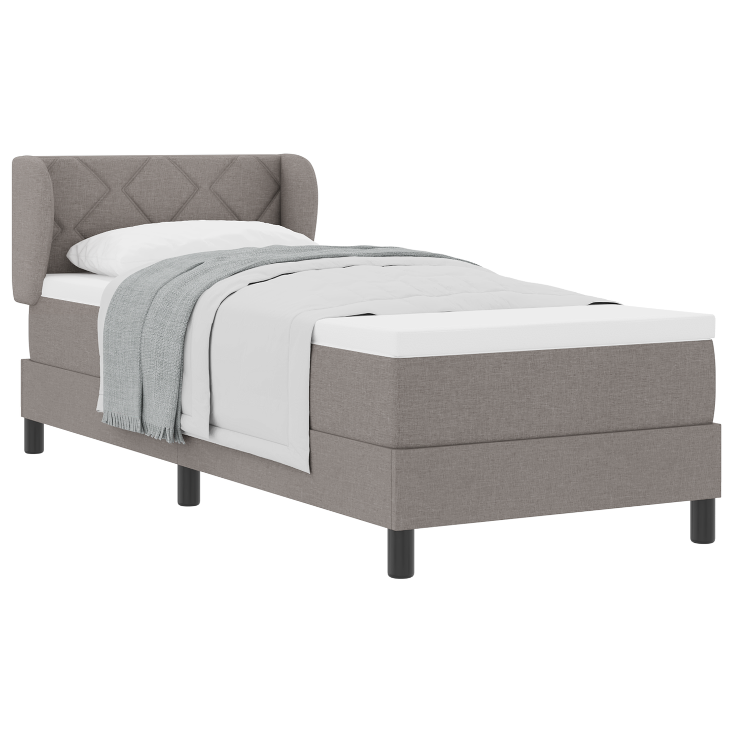 Boxspringbed met Matras Taupe 80x200 cm Stoffering