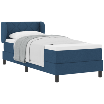 Boxspringbed met matras stof blauw 80x200 cm