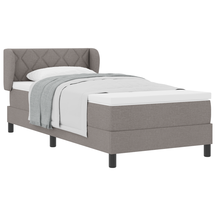 Boxspringbed met matras stof taupe 90x200 cm