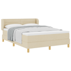 Box spring bed with mattress with headboard Cream 140 x 200 cm Fabric