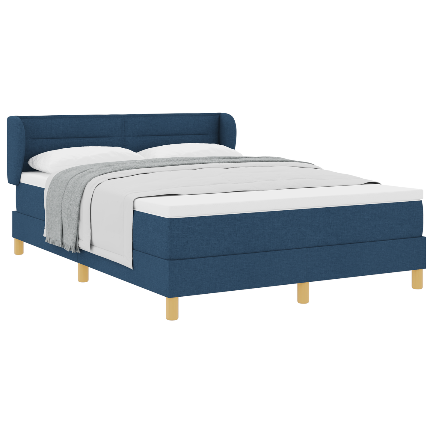 Boxspringbed met matras stof blauw 140x200 cm