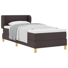 Boxspringbed met matras stof donkerbruin 90x190 cm