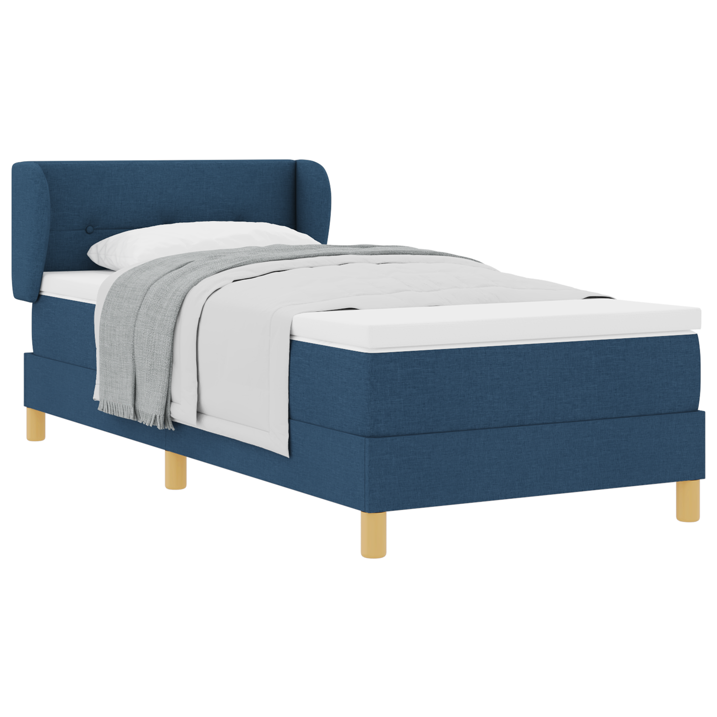 Boxspringbed met matras stof blauw 100x200 cm
