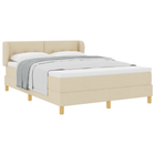 Box spring bed with mattress with headboard Cream 140 x 200 cm Fabric