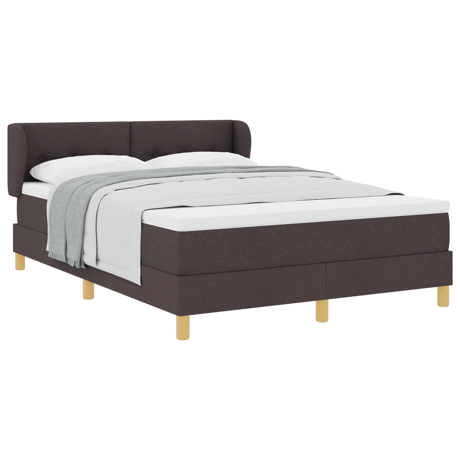 Boxspringbed met matras stof donkerbruin 160x200 cm