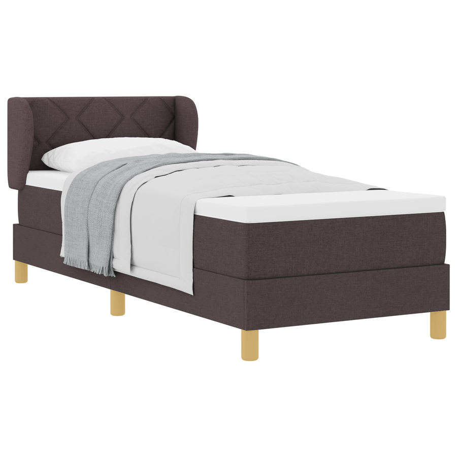 Boxspringbed met matras stof donkerbruin 80x200 cm