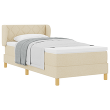 Boxspringbed met matras stof crèmekleurig 90x190 cm