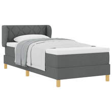 Boxspringbed met matras stof donkergrijs 100x200 cm