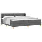 Boxspringbed 200x200 cm donkergrijs met matras