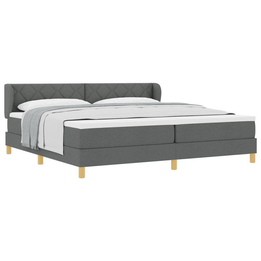 Boxspringbed met matras stof donkergrijs 200x200 cm