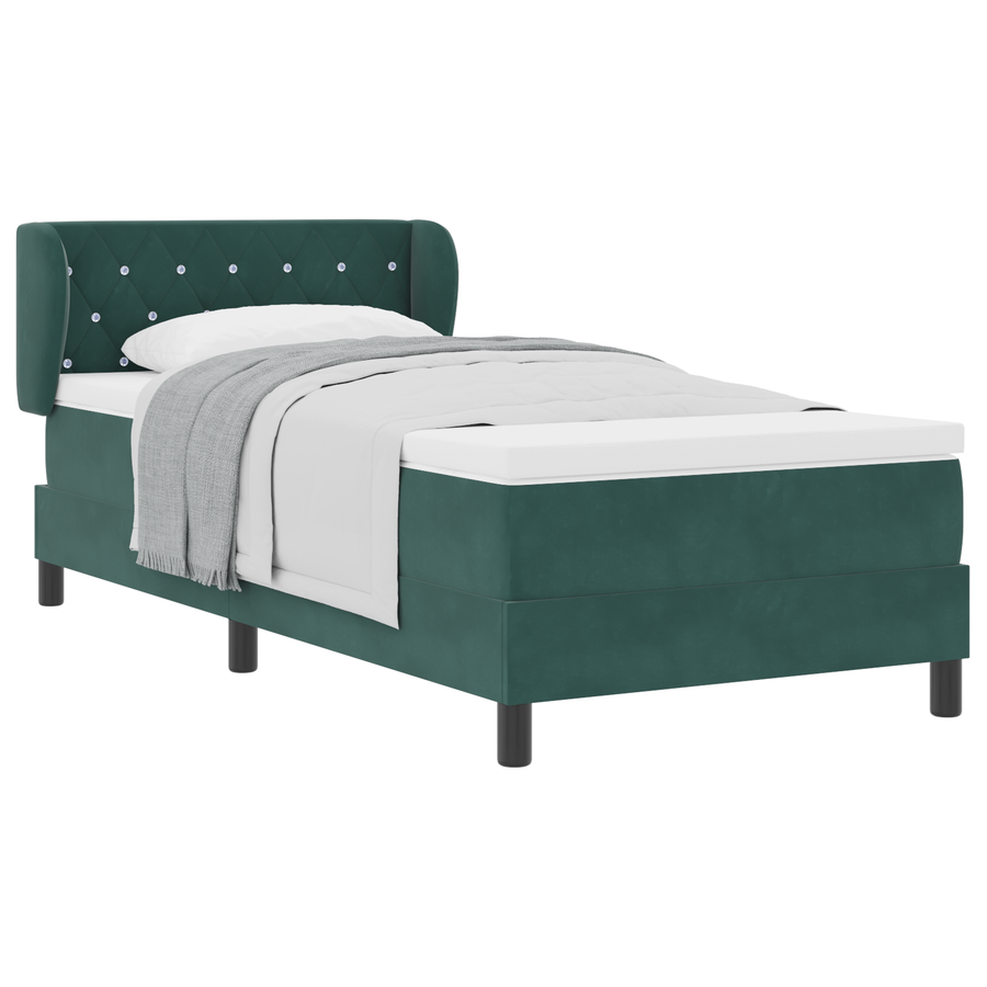 Boxspringbed met matras fluweel donkergroen 100x200 cm
