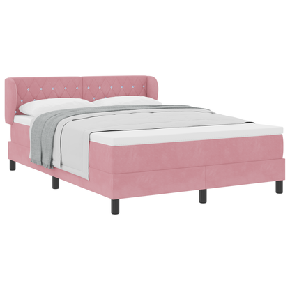 Boxspringbed met matras fluweel roze 140x200 cm