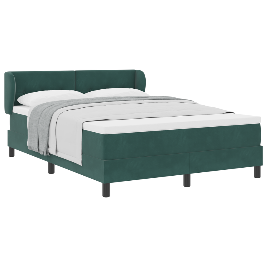 Boxspringbed met matras fluweel donkergroen 140x190 cm