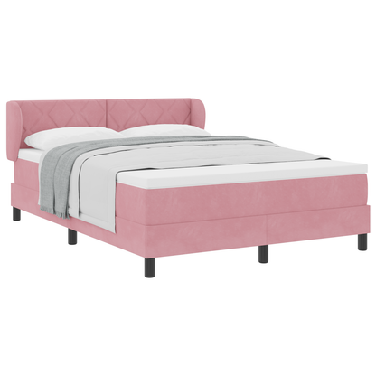 Boxspringbed met matras fluweel roze 160x200 cm
