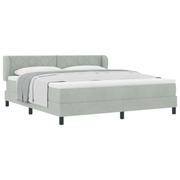 Box spring bed with mattress Light gray 180 x 200 cm Velvet