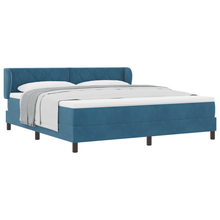 Boxspringbed met matras fluweel donkerblauw 180x200 cm