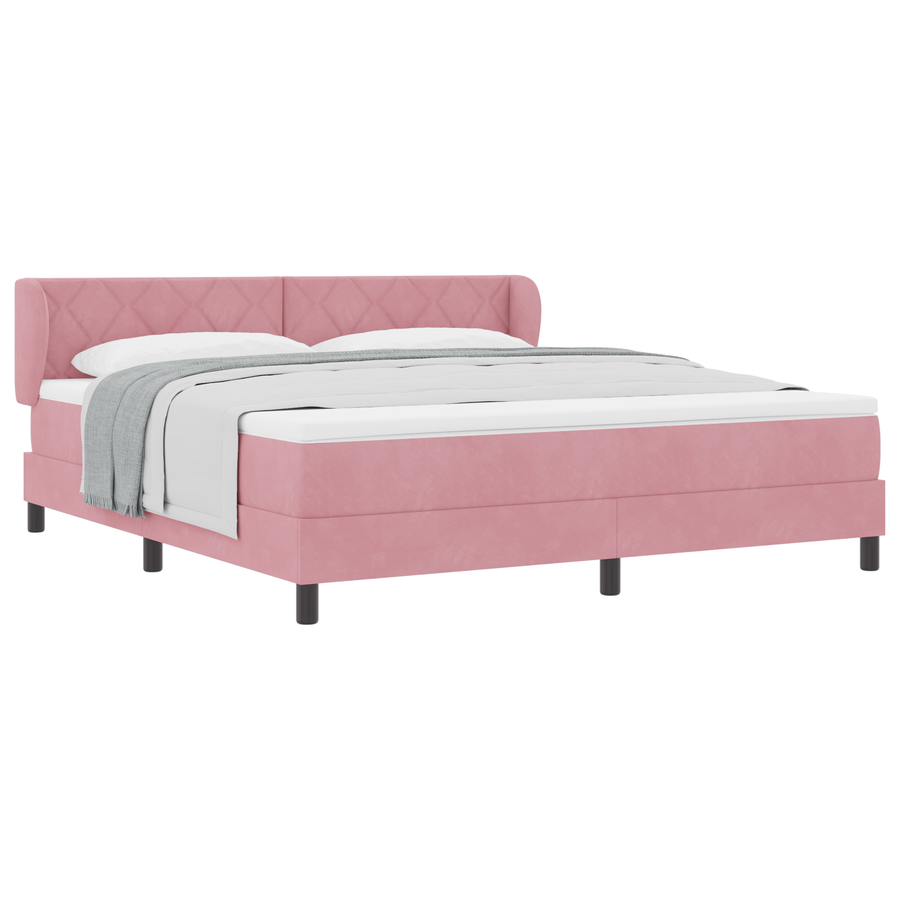 Boxspringbed met matras fluweel roze 180x200 cm