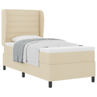 Boxspring bed 90x200 cm crème stof