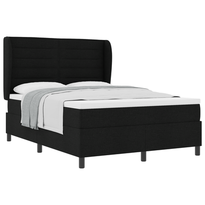 Boxspringbed met matras stof zwart 160x200 cm