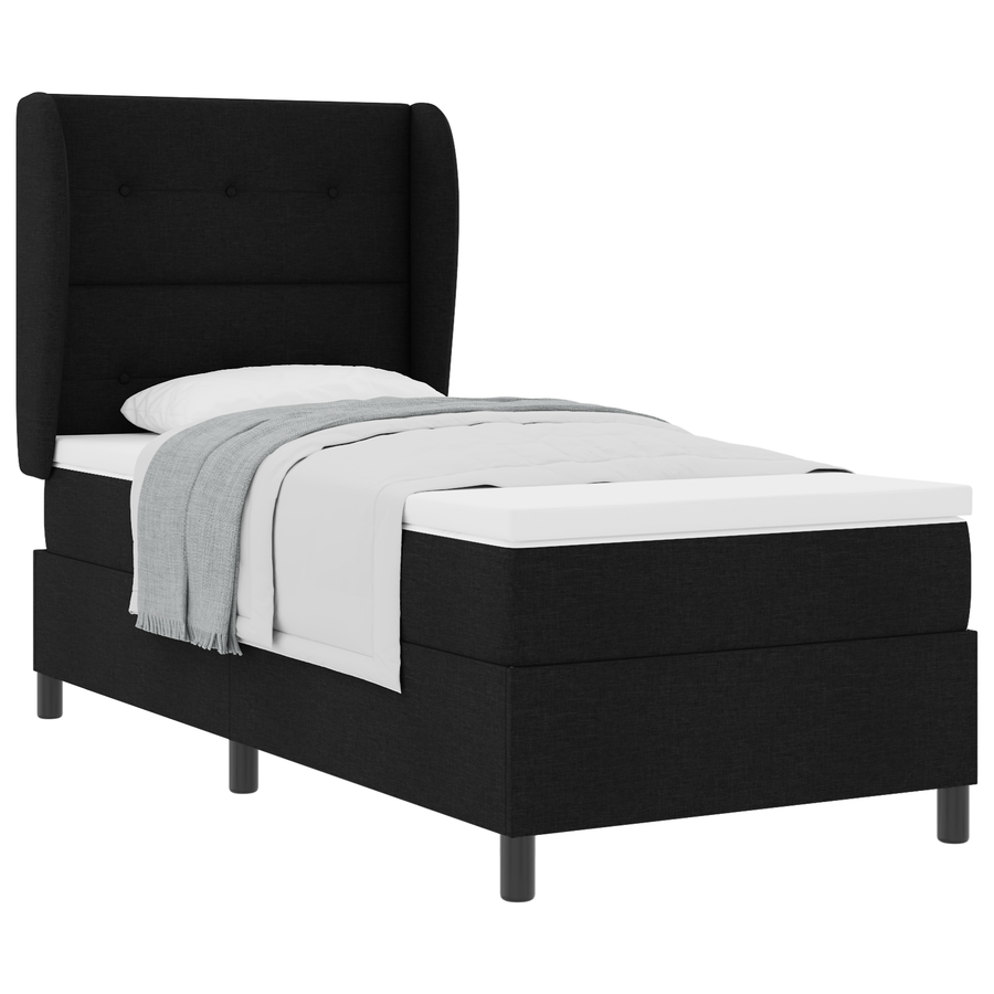 Boxspringbed met matras stof zwart 80x200 cm