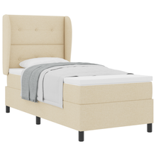 Boxspringbed met matras stof crèmekleurig 90x190 cm