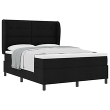 Boxspringbed met matras stof zwart 140x200 cm