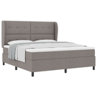 Box spring bed with mattress and headboard Taupe 180 x 200 cm Fabric